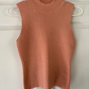 Express light Coral Ribbed Tank Top Medium